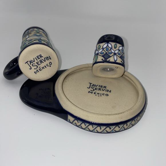 Javier Servin Hand Painted Talavera Handled Shot Glass With Serving Tray - Picture 6 of 8